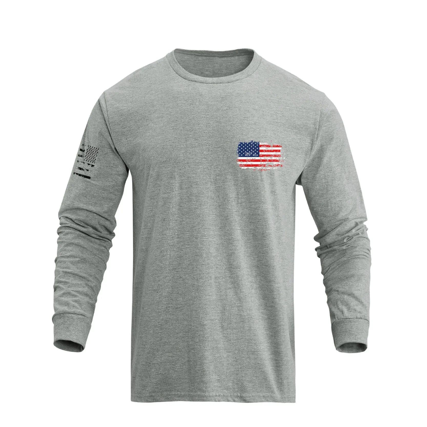 STATUE OF LIBERTY USA FLAG GRAPHIC LONG SLEEVE T-SHIRT