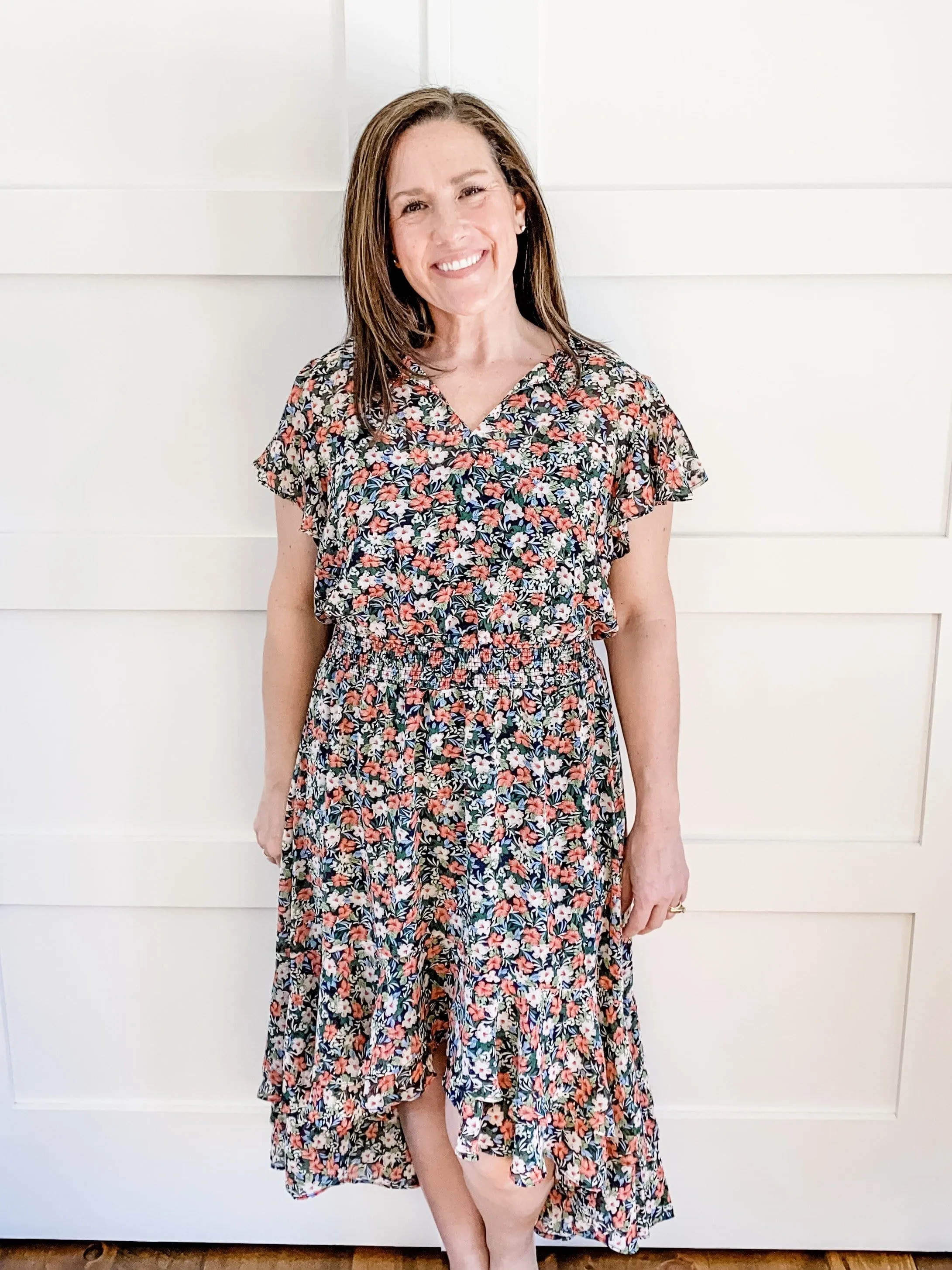 SWEET HI-LOW FLORAL DRESS