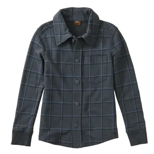 Tea Collection Windowpane Button Up Shirt - Size 6
