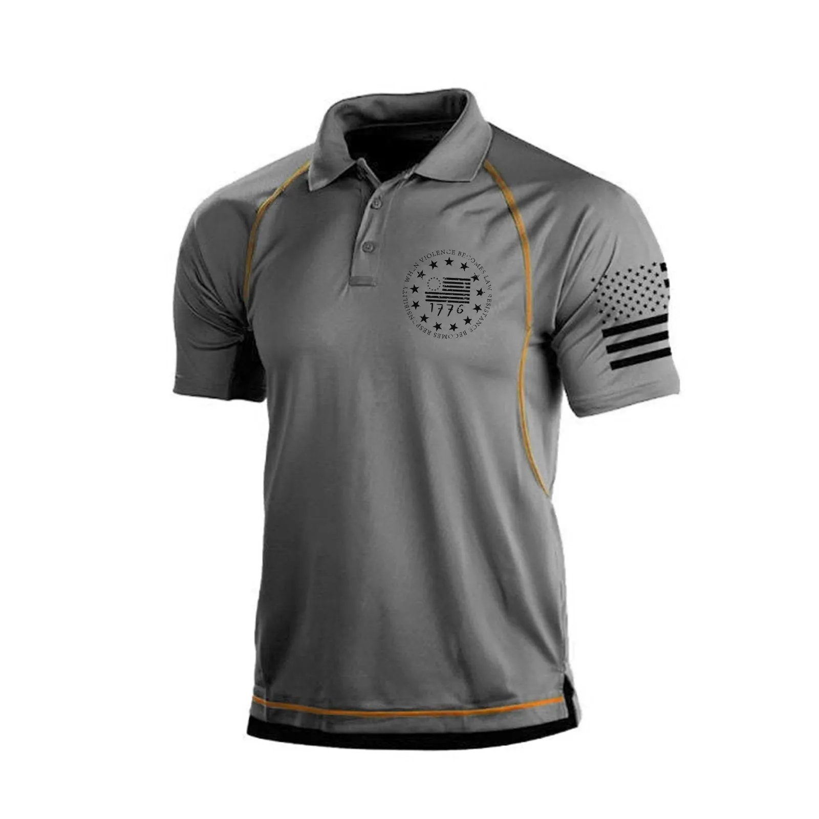 THE DECLARATION OF INDEPENDENCE RAGLAN GRAPHIC POLO SHIRT