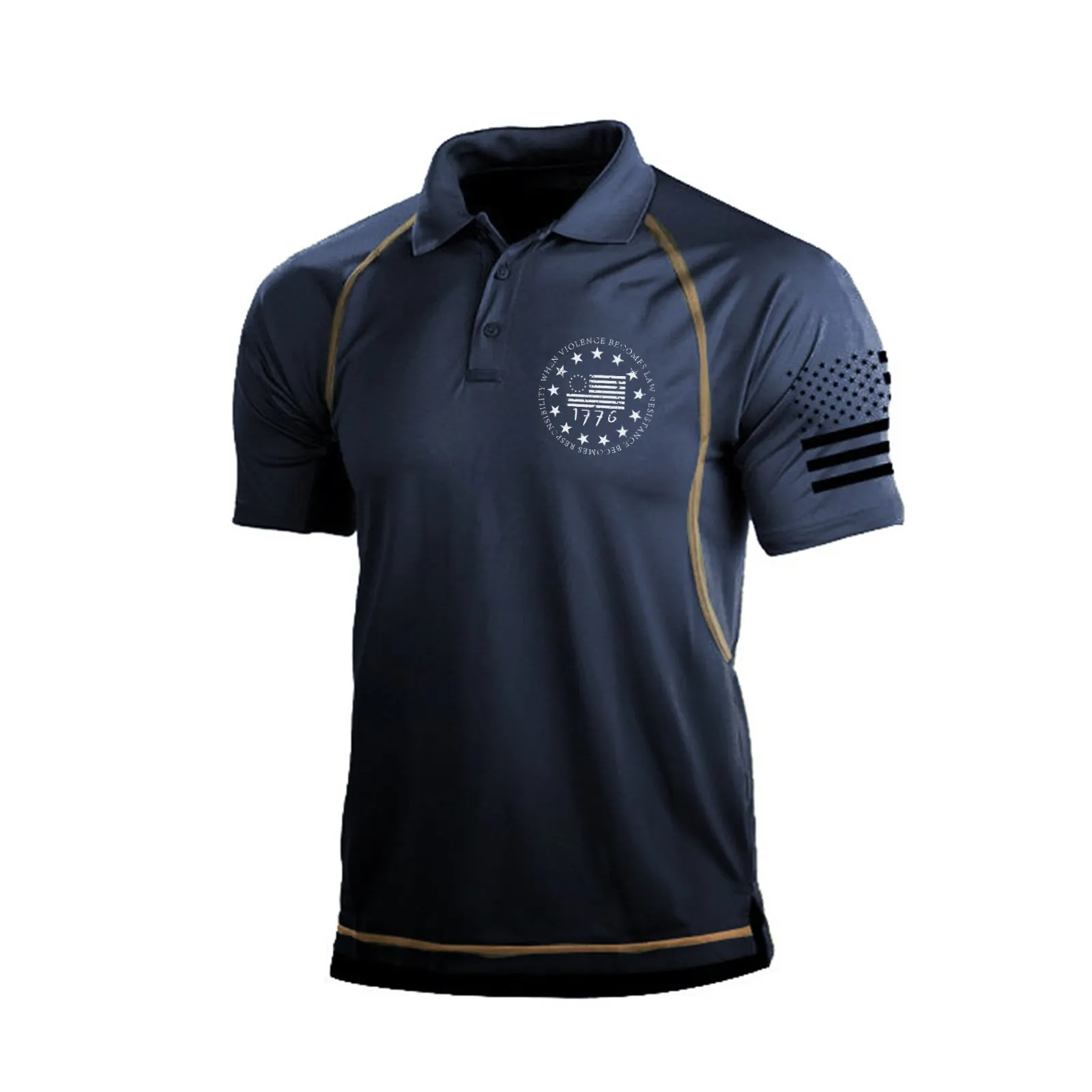 THE DECLARATION OF INDEPENDENCE RAGLAN GRAPHIC POLO SHIRT