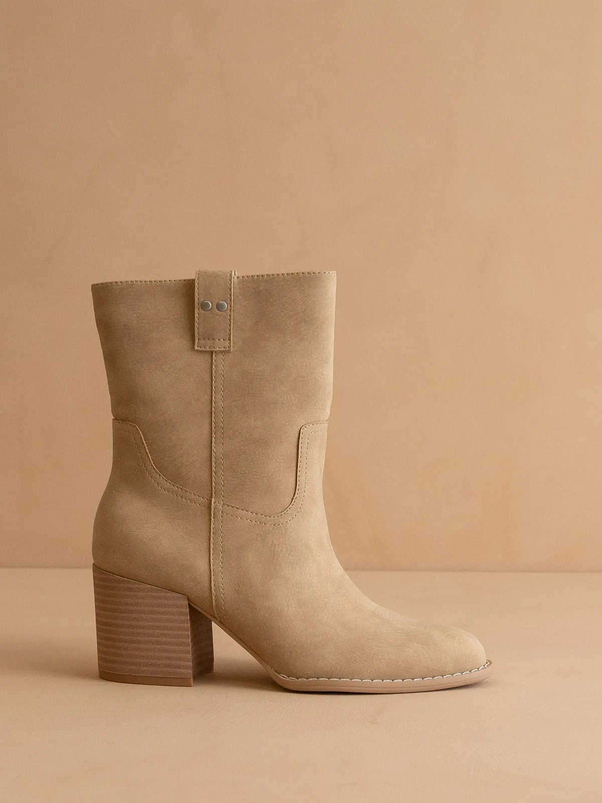 The Jennie | Khaki Classic Heeled Everyday Bootie
