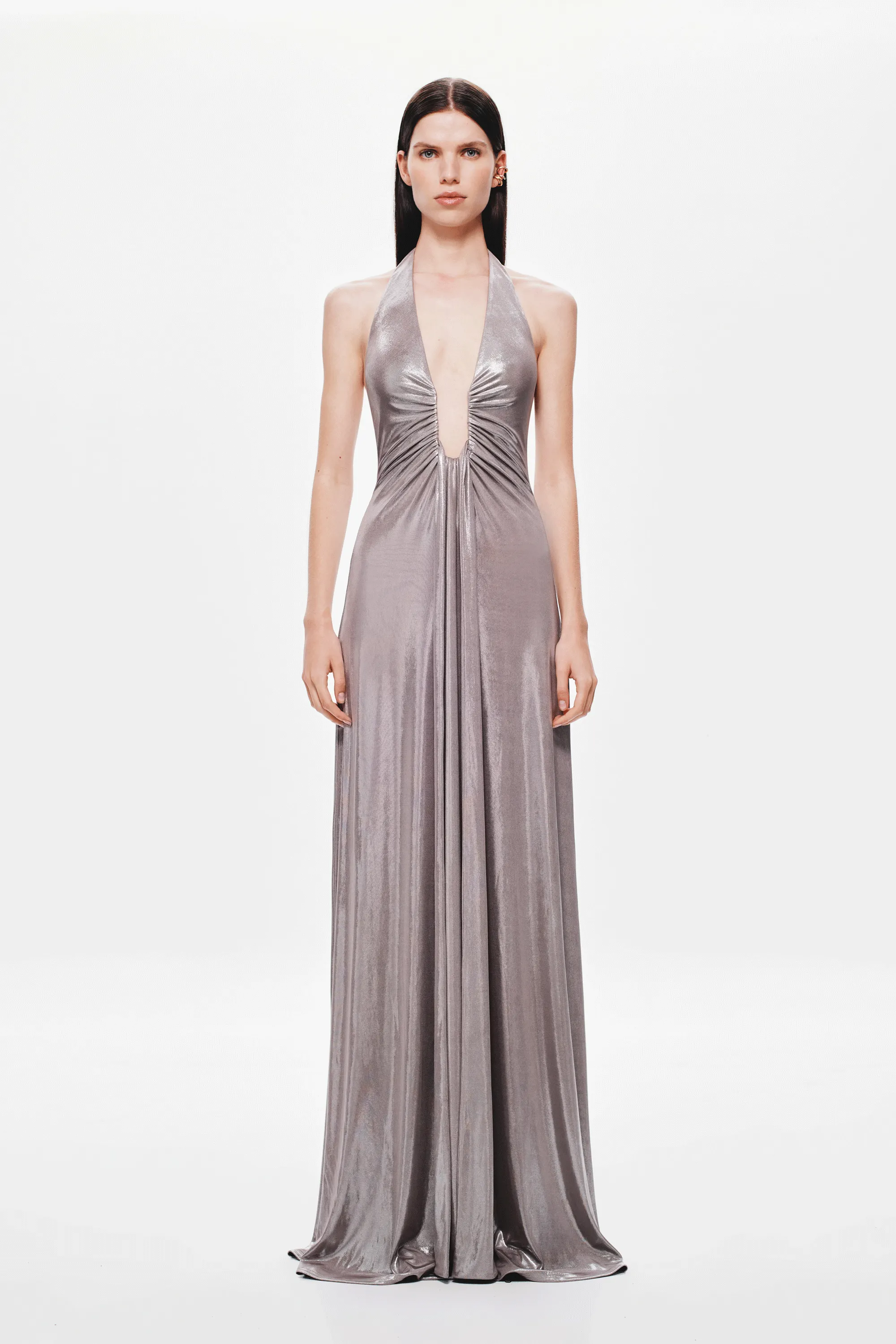 THE 'JENNIFER' FOIL JERSEY DRESS
