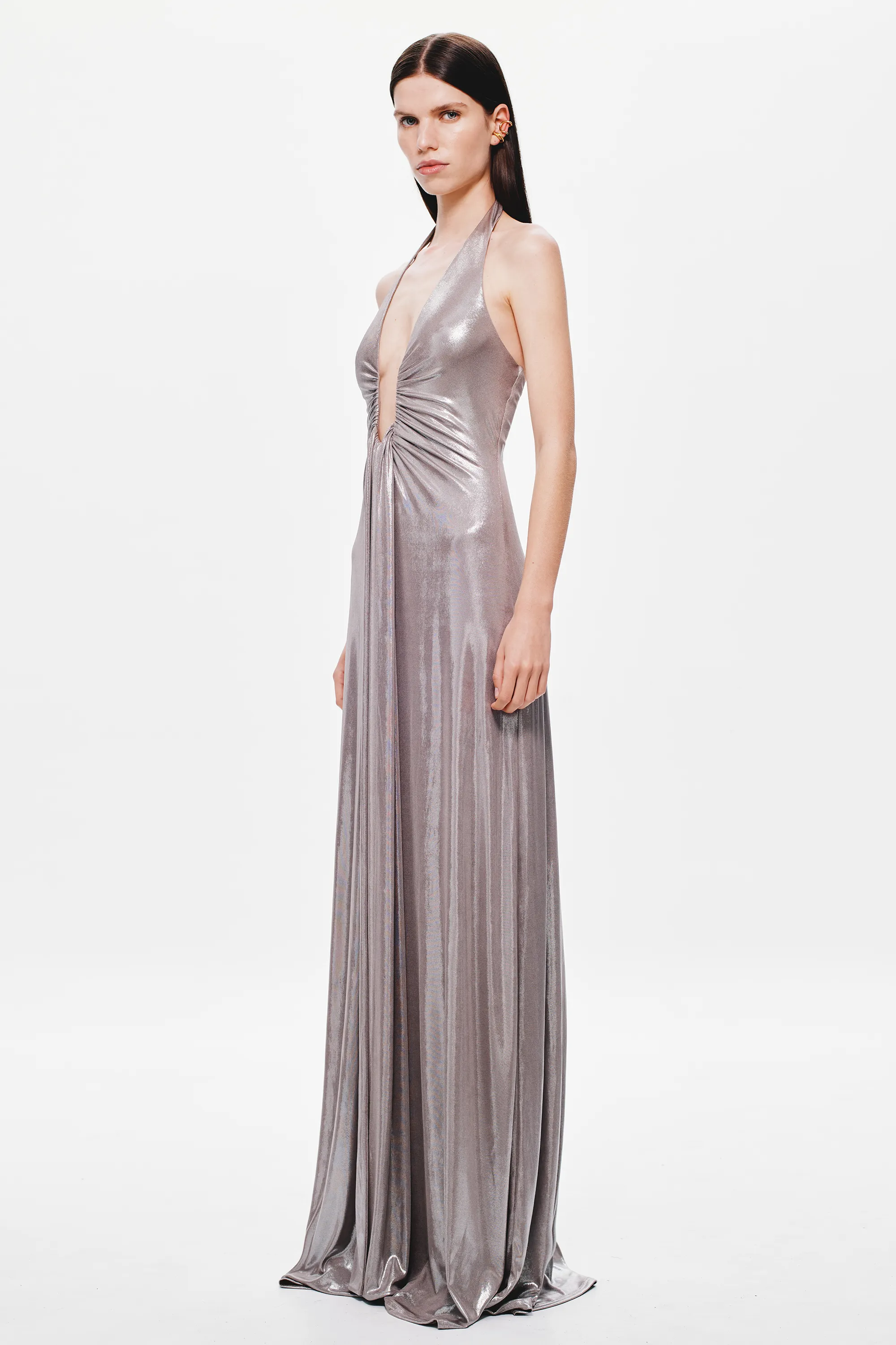 THE 'JENNIFER' FOIL JERSEY DRESS