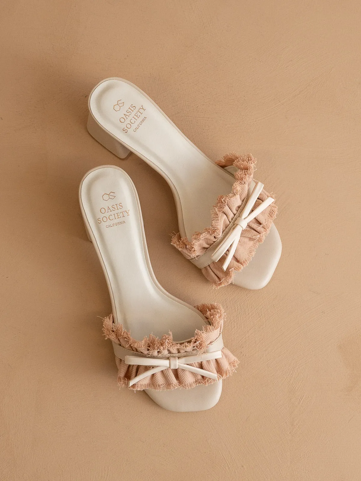 The Julissa | Apricot Romantic Low Heel Sandal
