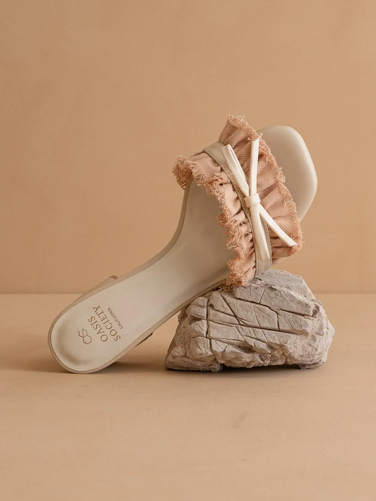 The Julissa | Apricot Romantic Low Heel Sandal