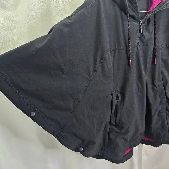 The North Face Black and Pink Vida Poncho Jacket Size Small