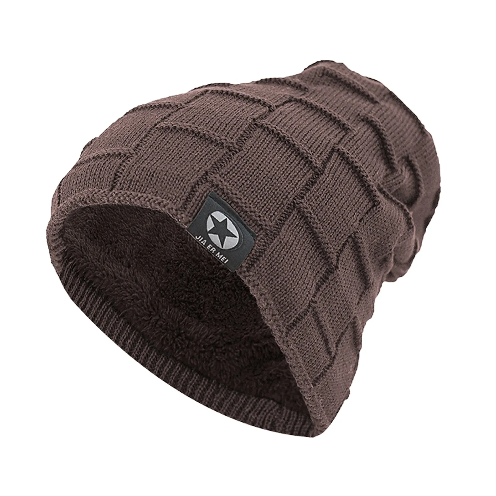 THICKEN FLEECE KNITTED BEANIE HAT