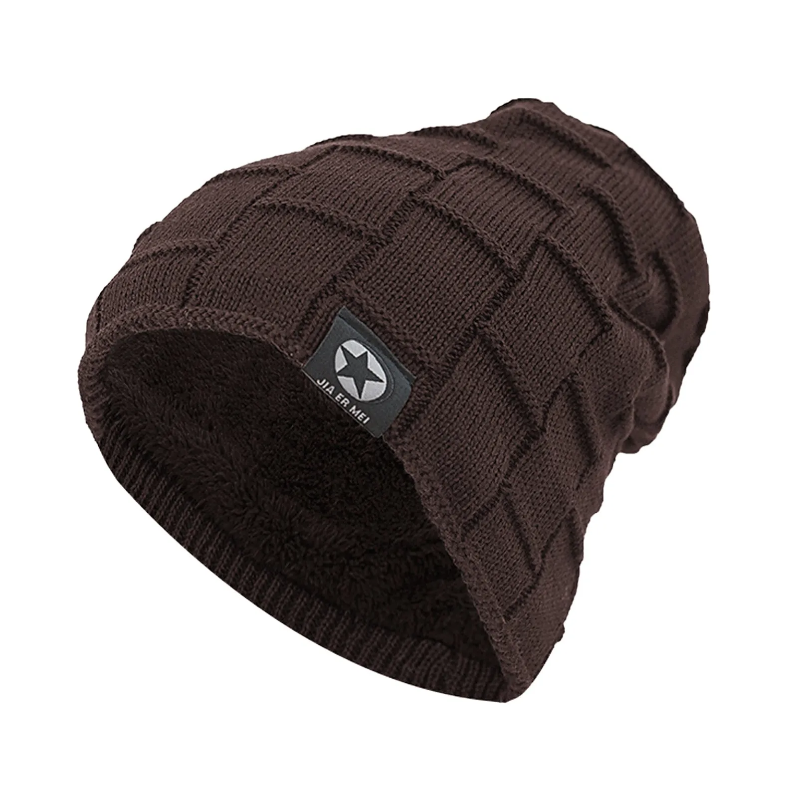THICKEN FLEECE KNITTED BEANIE HAT