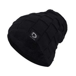 THICKEN FLEECE KNITTED BEANIE HAT