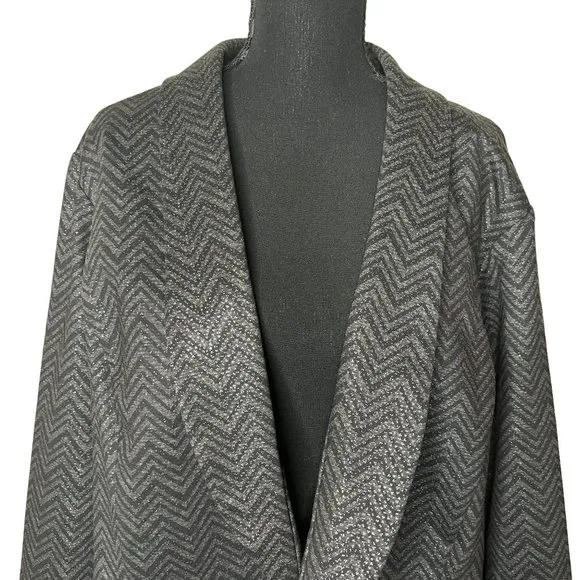 Torrid Studio Uptown Premium Ponte Black Chevron Peplum‎ Blazer Sz 6