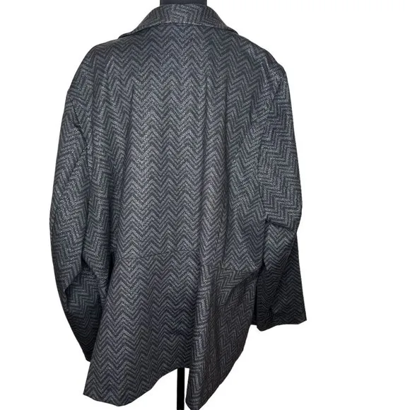 Torrid Studio Uptown Premium Ponte Black Chevron Peplum‎ Blazer Sz 6