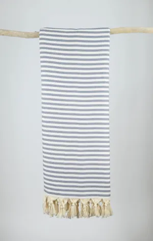 TULUM CHARCOAL/GREY TURKISH BLANKET TOWEL
