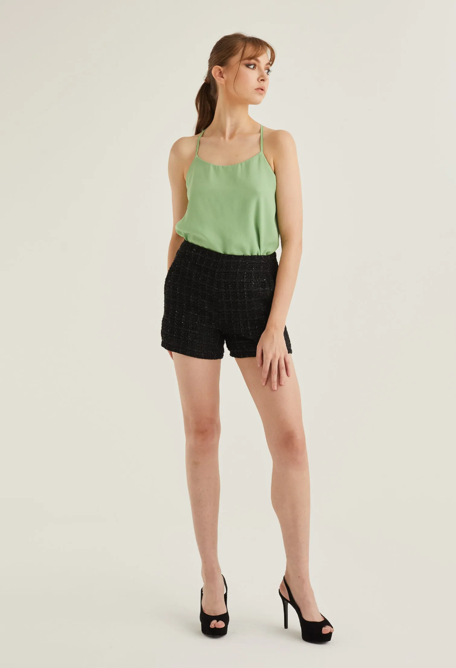 Tweed Chic Brunch Shorts