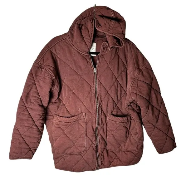 URBAN OUTFITTERS Quilted Cotton Puffer Puffy Coat Hooded Size Small
