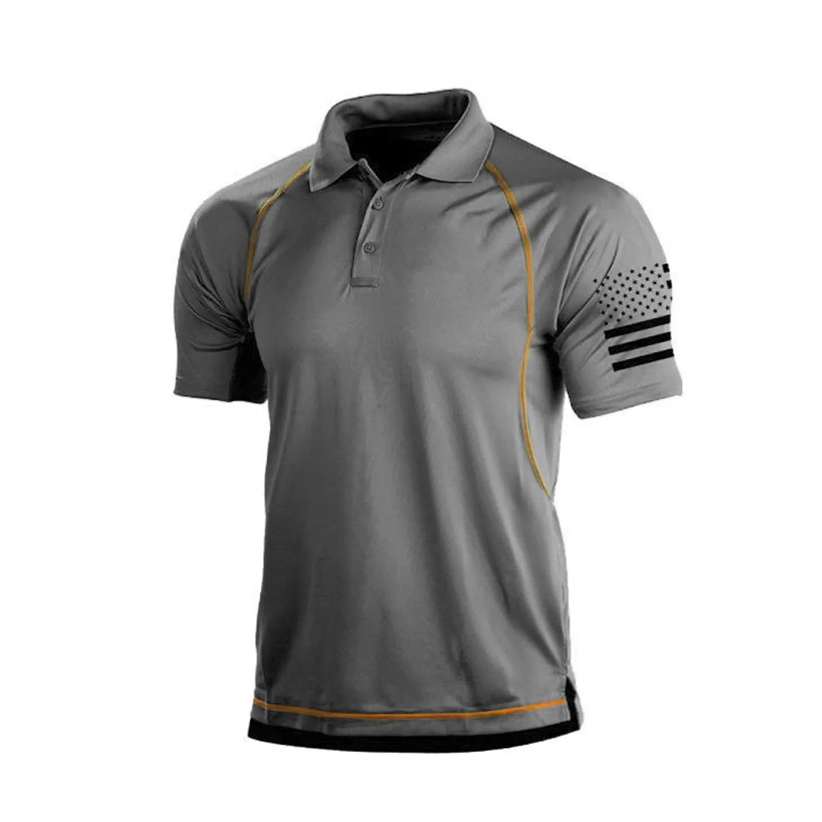 USA FLAG RAGLAN GRAPHIC POLO SHIRT