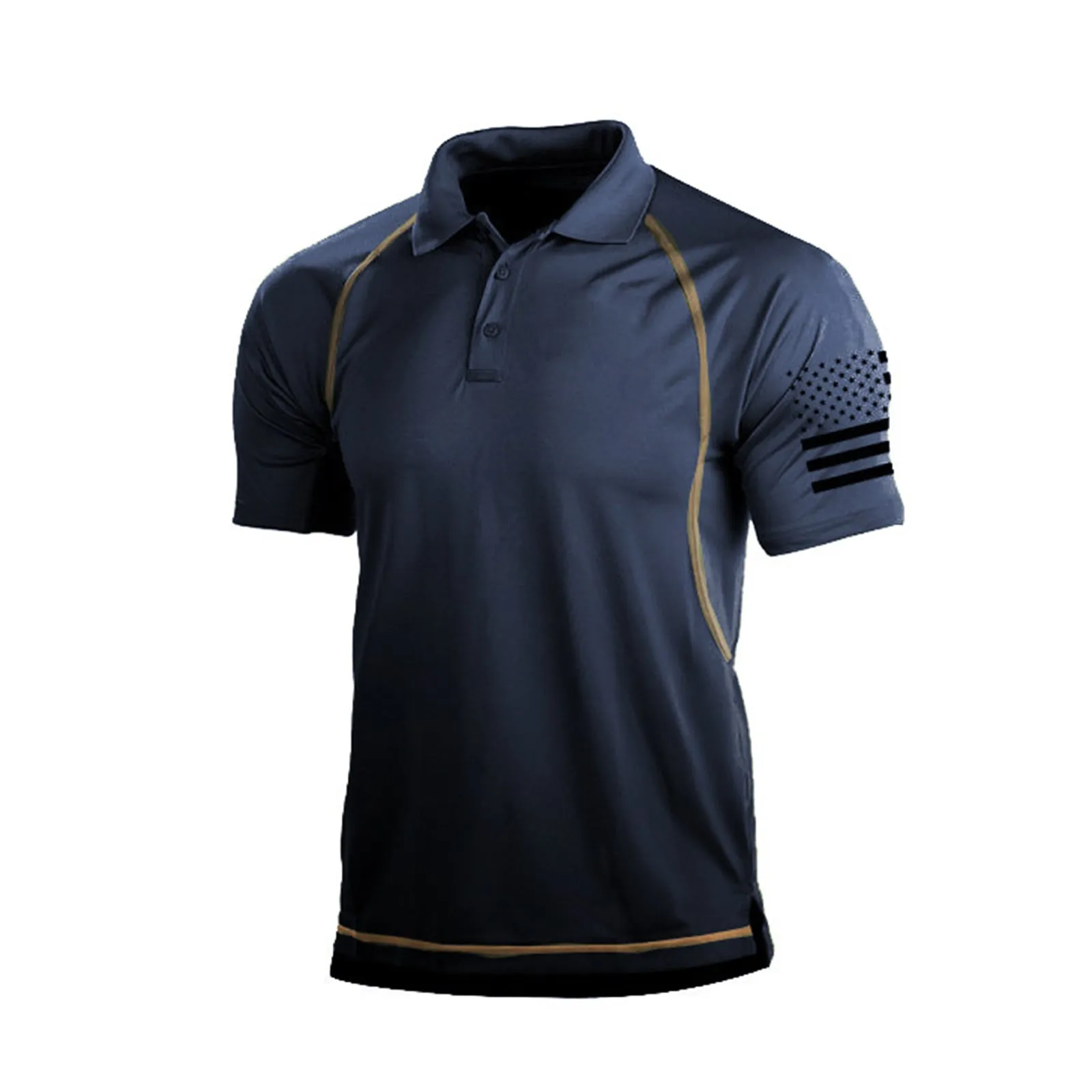USA FLAG RAGLAN GRAPHIC POLO SHIRT