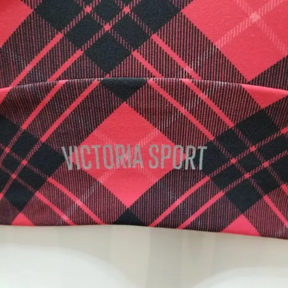 Victoria's Secret bra Large VS Sport plaid pullover glitter bling logo workout