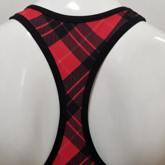 Victoria's Secret bra Large VS Sport plaid pullover glitter bling logo workout