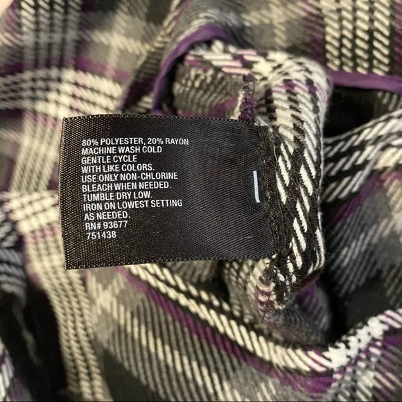 VTG Dark Purple Schoolgirl Plaid 90s Trad Goth Punk Academia Whimsigoth Festival