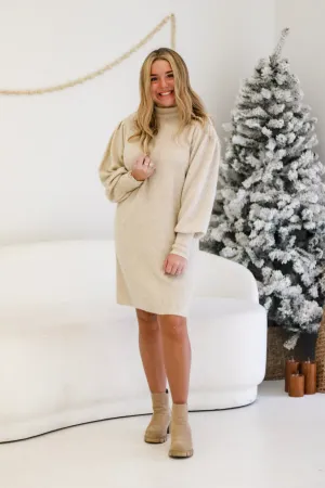 Warm for Winter Sweater Dress in Cream