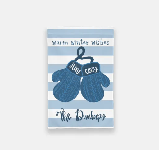 Warm Winter Wishes Mittens Garden Flag