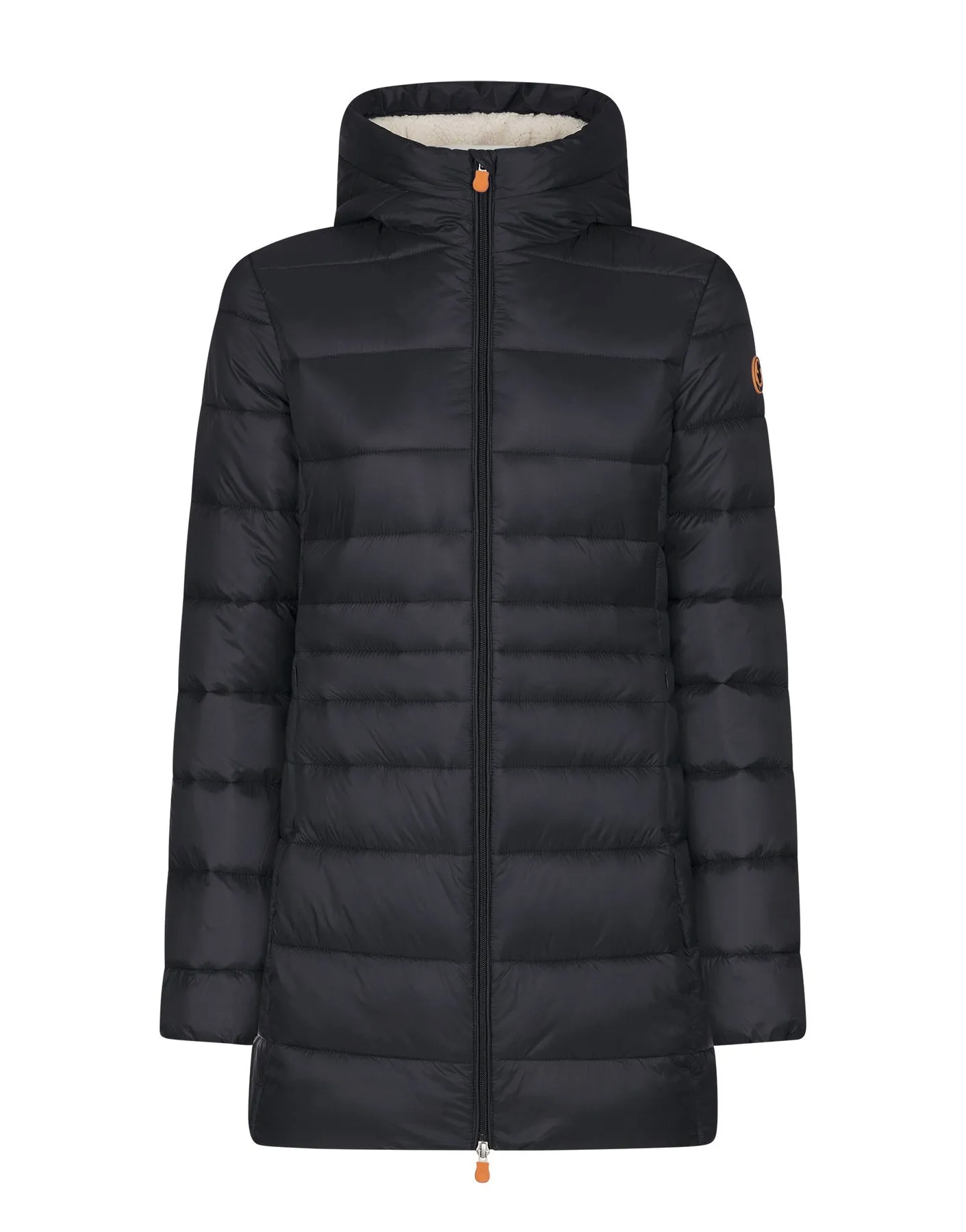 Women's Save the Duck | Giga Hooded Coat with Faux Lambskin Lining