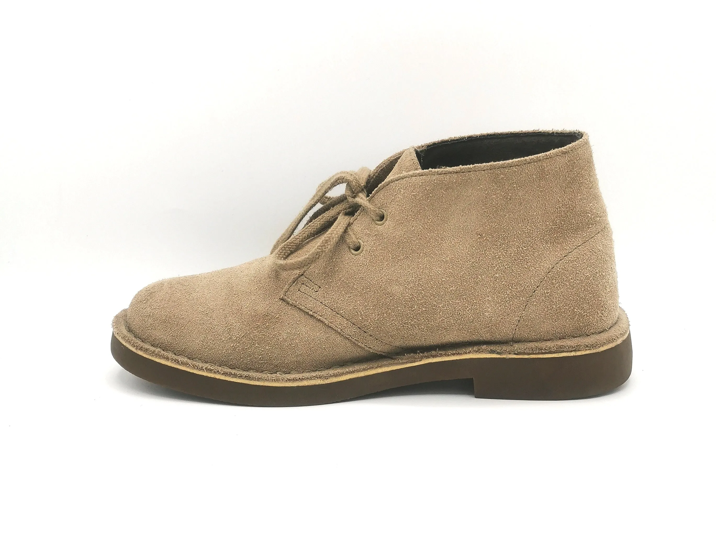WOMENS SIZE 7.5 - CLARKS, Light Tan Suede, Fleece Lined Ankle Boots EUC B22