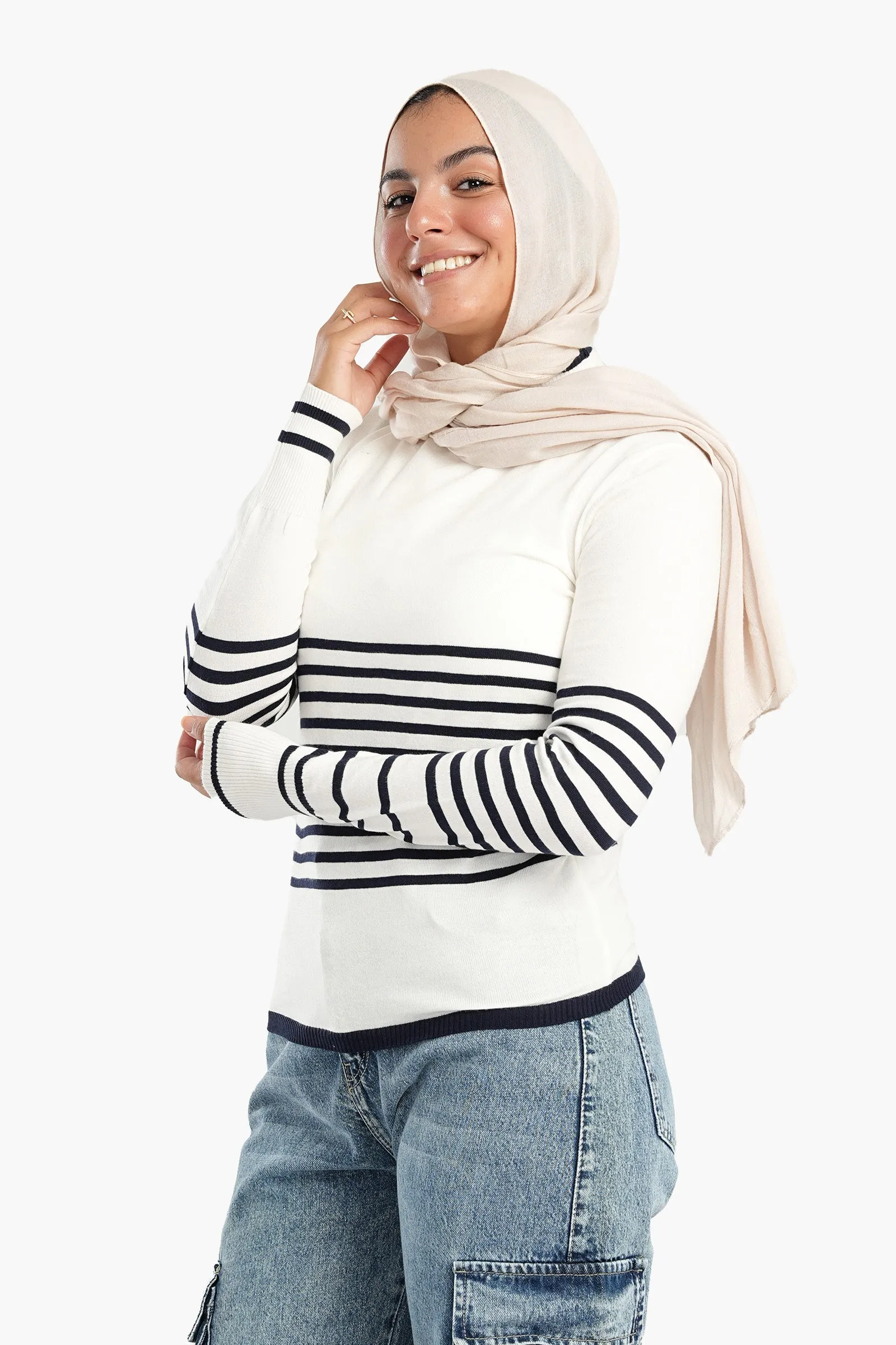 Wool Pullover with Stripes