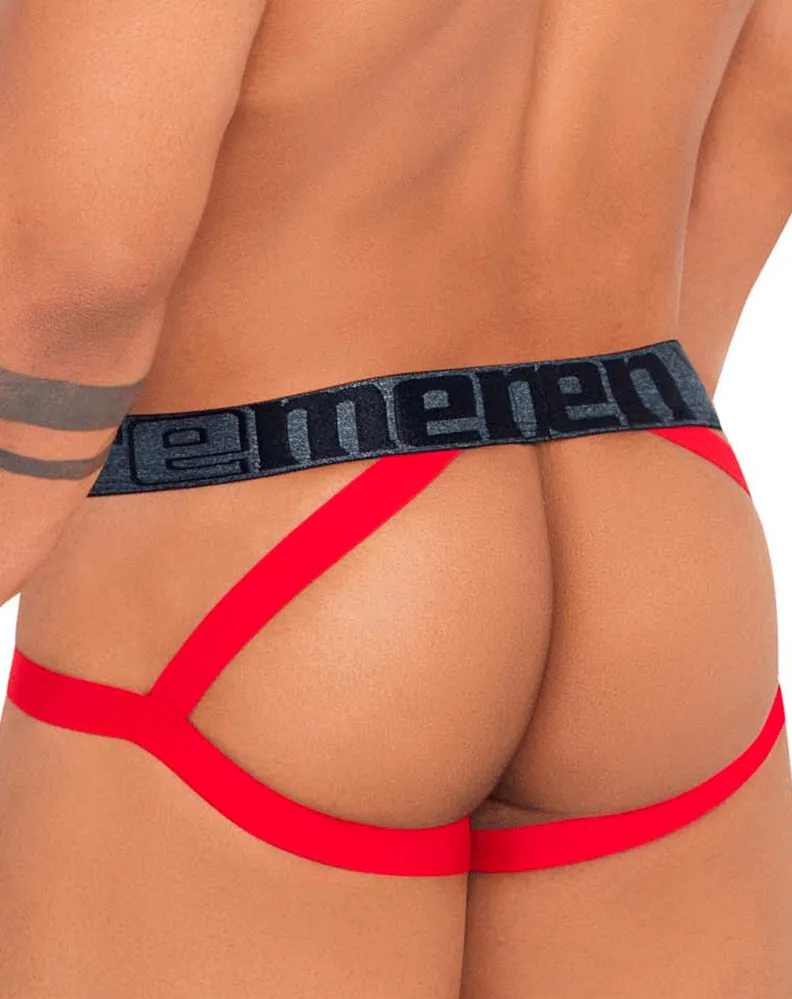 Xtremen 91128 Snake Print Jockstrap Red