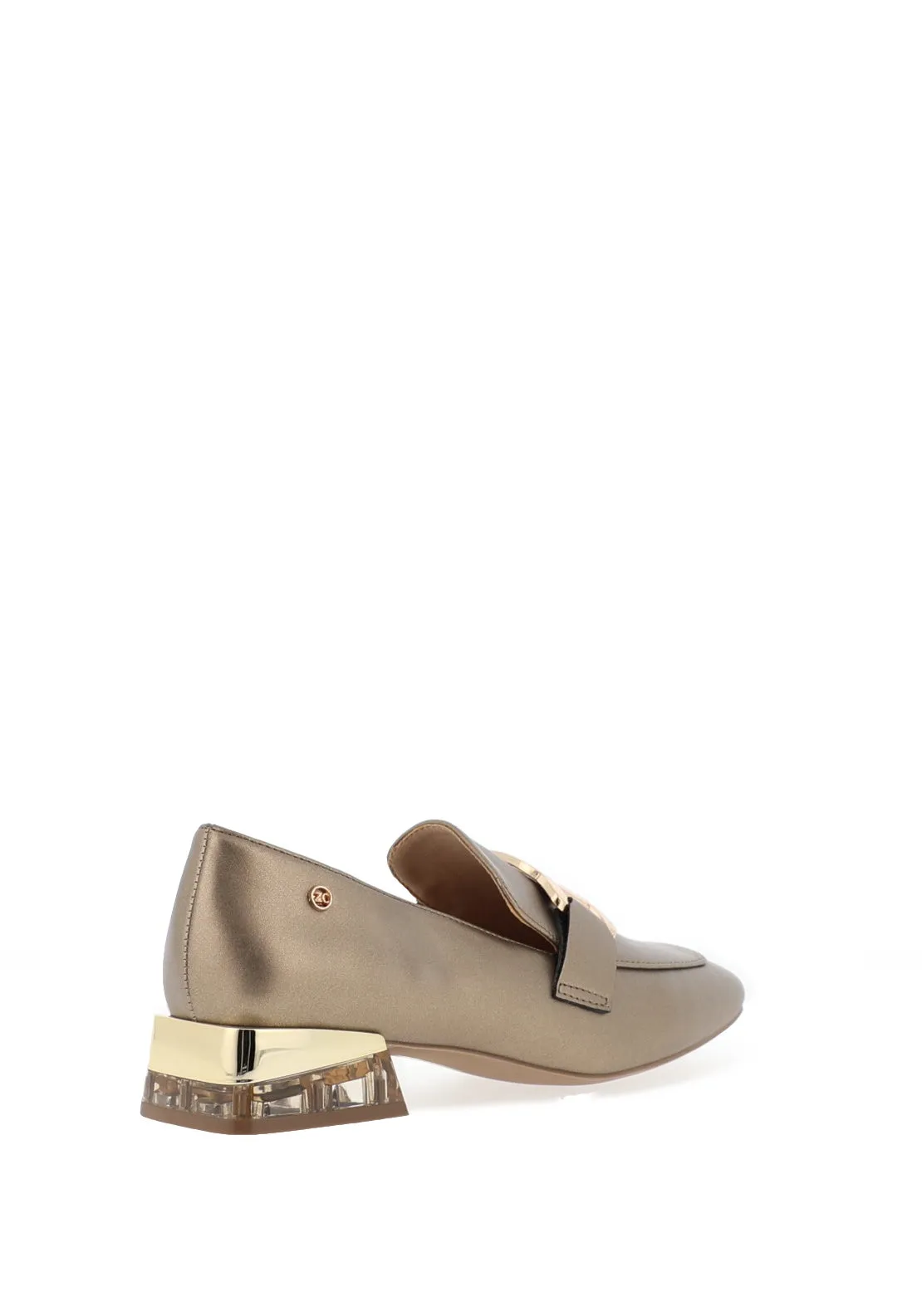 Zanni & Co. Laocai Printed Heeled Loafers, Burnt Topaz