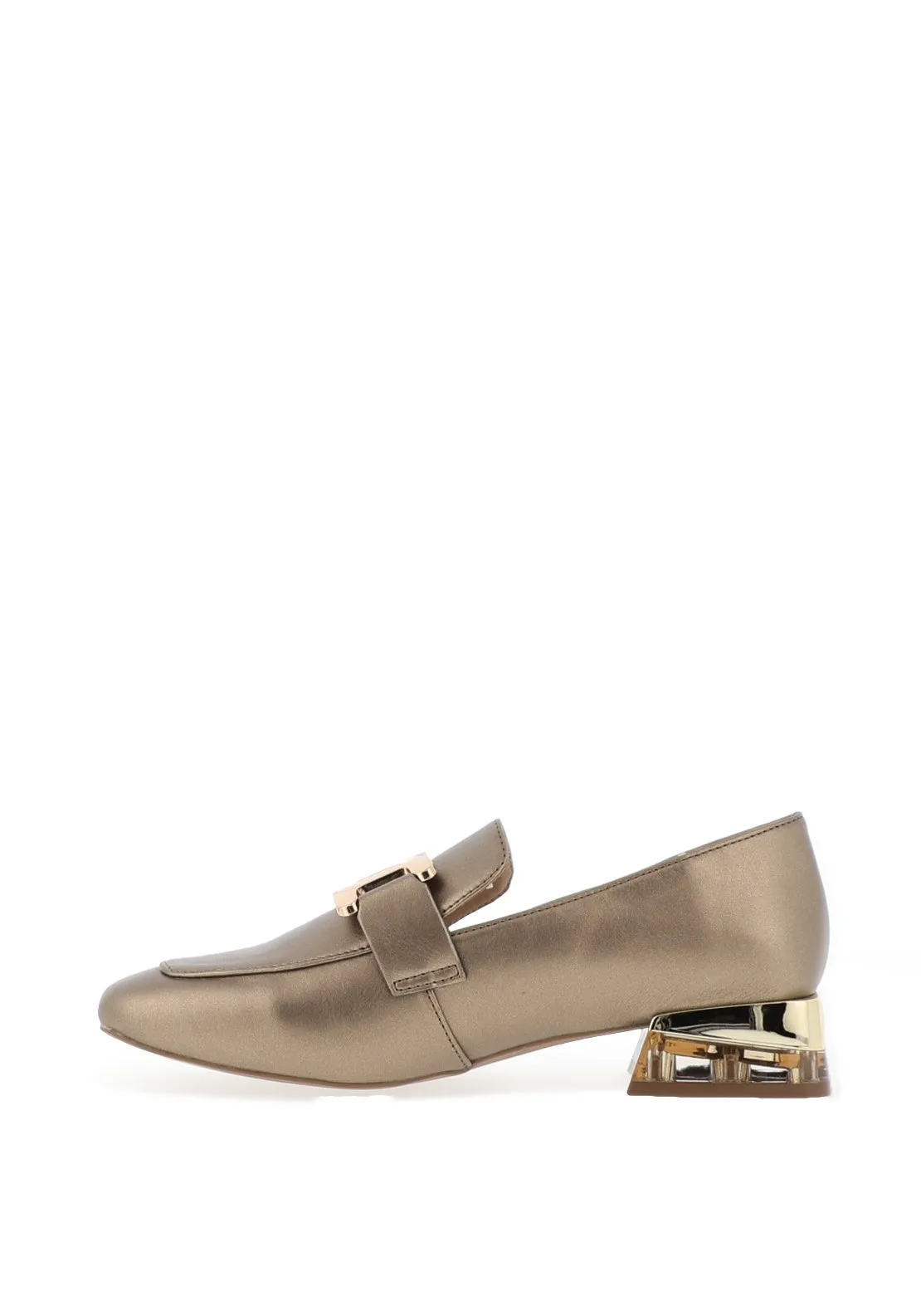Zanni & Co. Laocai Printed Heeled Loafers, Burnt Topaz