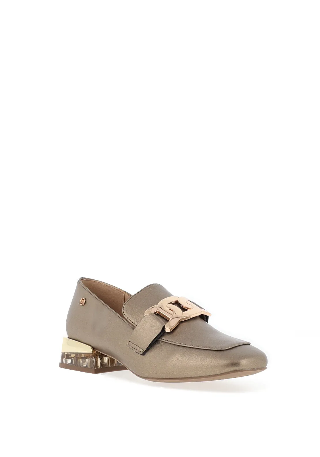 Zanni & Co. Laocai Printed Heeled Loafers, Burnt Topaz