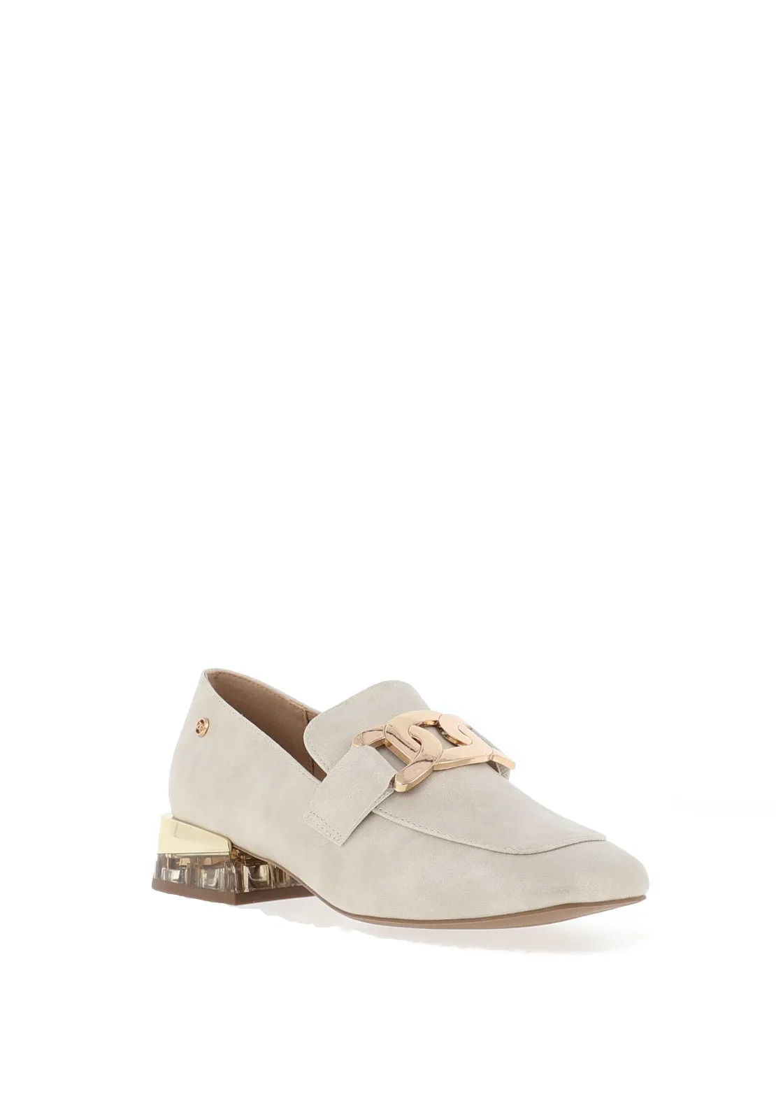 Zanni & Co. Laocai Printed Heeled Loafers, Cream